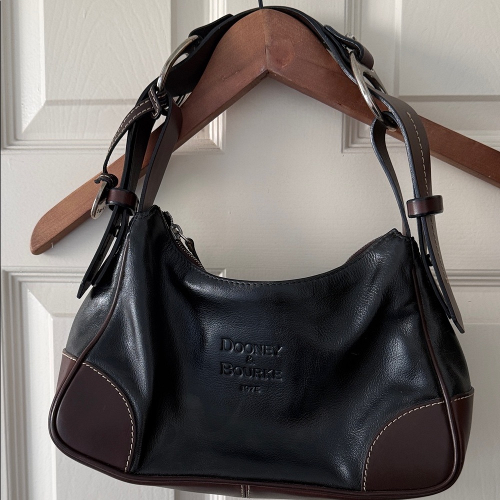 Dooney & Bourke Black and Brown Leather Shoulder Bag